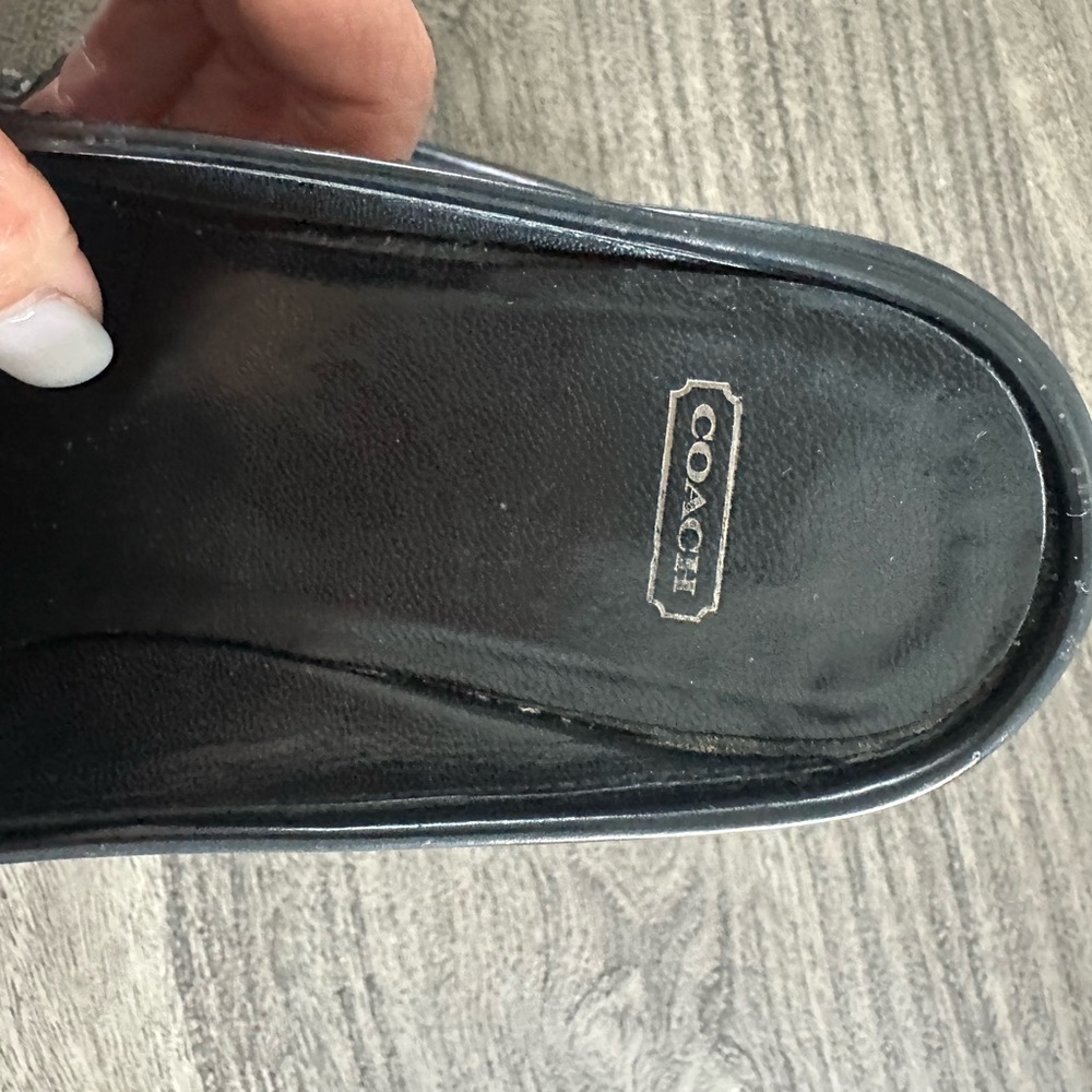 Coach Sleek Black Leather Slip-Ons - Picture 4 of 8